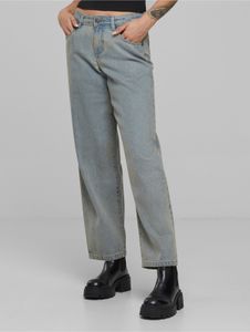 Comfortable Urban Classics women's jeans with zipper pockets, cotton, blue