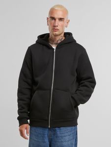 Sweat à capuche confortable URBAN CLASSICS pour homme, fermeture éclair, poignets côtelés, coton, noir