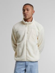 Casual URBAN CLASSICS men's jacket with zippers, pockets, 400 g/m², ecru-white