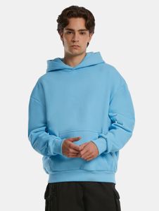 Felpa con cappuccio da uomo Modern URBAN CLASSICS con polsini e cappuccio a coste, 500 g/m² di cotone, azzurro.