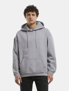 Modern URBAN CLASSICS men's hoodie with ribbed cuffs and hood, made of cotton, grey