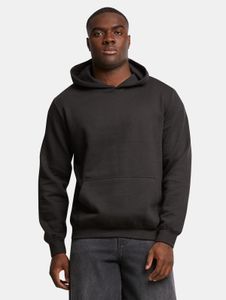 Felpa casual da uomo URBAN CLASSICS con polsini e cappuccio a coste, 270 g/m², nera