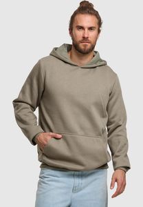 Felpa casual da uomo URBAN CLASSICS con polsini e cappuccio a coste, 270 g/m², verde