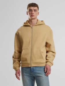 weicher URBAN CLASSICS Herren Hoodie Kordelzug Reißverschluss 330 g/m² mit Baumwolle Beige