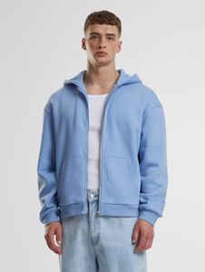 moderner URBAN CLASSICS Herren Hoodie Kordelzug Reißverschluss 330 g/m² mit Baumwolle Blau