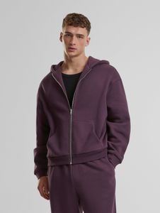 Casual Urban Classics men's hoodie with drawstring and zipper, 330 g/m² cotton, purple