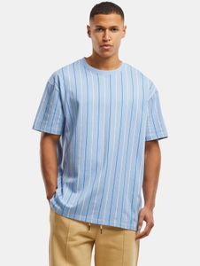 sportliches Urban Classics Herren T-Shirt Rippbündchen mit Baumwolle Blau