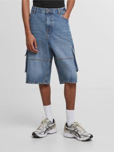 Comfortable Urban Classics men's shorts with zip pockets, cotton, blue