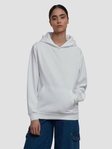 Comfortable Urban Classics women's hoodie with fleece and cotton lining, white