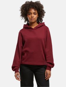 lässiger Urban Classics Damen Hoodie Fleece mit Baumwolle Rot