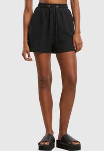 Summer Urban Classics women's shorts with drawstring and pockets, cotton, black