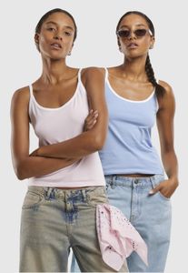 T-shirt elasticizzata da donna Modern Urban Classics, 180 g/m², cotone, bianco/blu