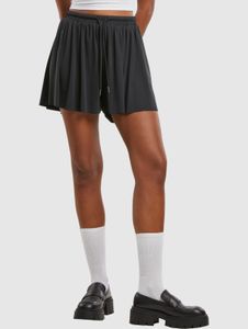 Urban Classics women's summer shorts, stretch with drawstring, 165 g/m², black