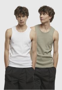 sporty Urban Classics men's stretch T-shirt 220 g/m² with cotton white/green