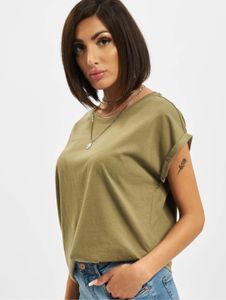 lässiges Urban Classics Damen T-Shirt 140 g/m² mit Baumwolle Khaki