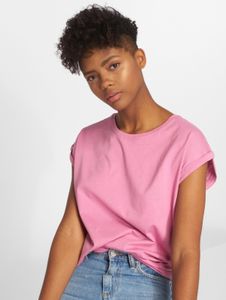 modernes URBAN CLASSICS Damen T-Shirt 140 g/m² mit Baumwolle Rosa