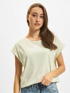 Camiseta casual urbana clásica para mujer, 140 g/m², algodón, verde pastel.