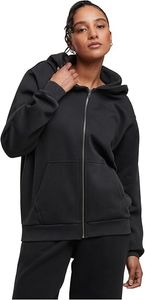 Soft Urban Classics women's sweatshirt with zipper, ribbed cuffs, 330 g/m² cotton, black