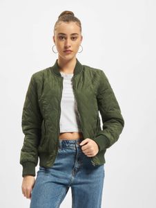 schlichte Urban Classics Damen Jacke Reißverschluss Taschen 72 g/m² Khaki