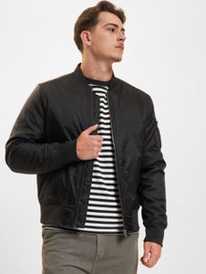 Casual URBAN CLASSICS men's jacket with zippers, pockets, 108 g/m², black