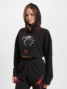 Felpa con cappuccio da donna Modern Thug Life in cotone, nera