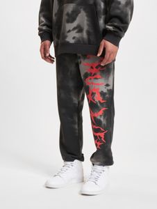 Pantalones vaqueros Thug Life cómodos para hombre con bolsillos con cordón ajustable, de algodón, color negro.
