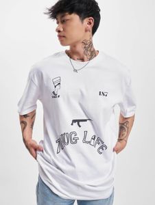 lässiges Thug Life Herren T-Shirt Oversize 240 g/m² mit Baumwolle Weiß