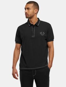 Comfortable True Religion men's polo shirt with cotton, black