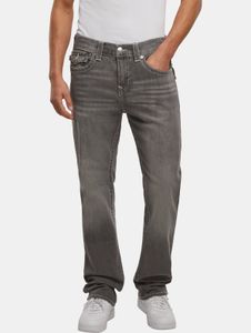 Cómodos pantalones vaqueros elásticos True Religion para hombre con algodón, color gris.