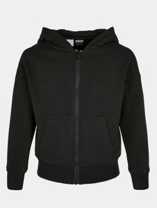 Felpa con cappuccio unisex Casual Urban Classics con cerniera, polsini a coste, 305 g/m², nera