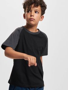 lässiges Urban Classics Kinder T-Shirt 140 g/m² mit Baumwolle Grau/Schwarz