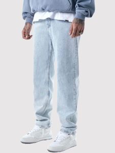 Pantalones vaqueros modernos UNEFFECTED para hombre, corte recto, azul claro