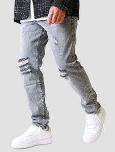 Jeans casual da uomo 2Y Premium, vestibilità dritta, colore grigio