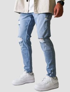 Jeans da uomo 2Y premium comodi, vestibilità dritta, colore blu