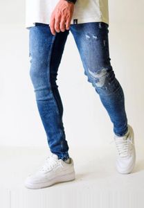 Stylish 2Y Premium Men's Jeans Slim Fit Stretch Drawstring Blue