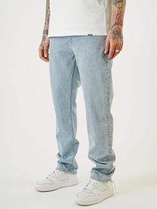 Elegantes pantalones vaqueros de corte recto para hombre, talla 2Y, color azul.