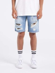 Summery 2Y Premium men's denim shorts in a destroyed look, cotton shorts, blue