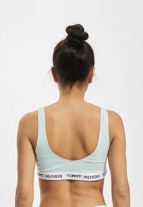 Sujetador deportivo moderno Tommy Hilfiger para mujer, elástico, de algodón, azul.