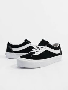 lässige Vans Unisex Low-Cut Sneaker mit typischer Vans-Echtleder-Textur Schnür-Schuhe Schwarz