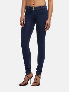 Pantalones vaqueros casuales Freddy para mujer, corte ajustado, color gris.