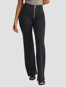 Cómodos pantalones vaqueros elásticos Freddy para mujer con algodón, color negro.