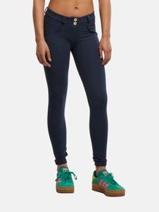 Elegantes jeans ajustados Freddy para mujer, de algodón, color azul.