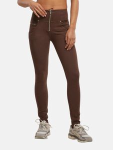 Pantalones vaqueros casuales Freddy para mujer, corte ajustado, color marrón.