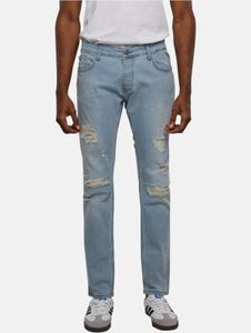 Pantalones vaqueros casuales 2Y Premium para hombre, corte ajustado, elásticos, con cremallera y de algodón azul.