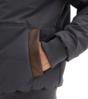 Sustainable quilted blouson with faux leather details for men, winter jacket 921855, slate gray/brown