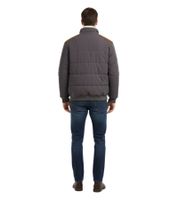 Sustainable quilted blouson with faux leather details for men, winter jacket 921855, slate gray/brown