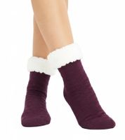 2 Pairs of Warm Children's House Socks, Warm Winter Socks, Non-Slip Socks with Teddy Lining 921382 Blue/Purple