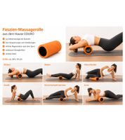 EDURO Faszien-Massagerolle zur Selbstmassage der Muskeln Schaumstoffrolle Regenerations-Rolle ca. 34x15cm Orange