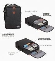 Zaino da cabina Worldpack Bestway Cabin Pro da 54 cm con scomparto per laptop da 15", capacità 50 litri, codice 8837833, colore grigio scuro/nero