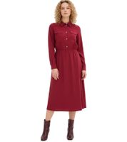 Abito midi da donna con colletto a camicia, abito da sera 907553 Rosso